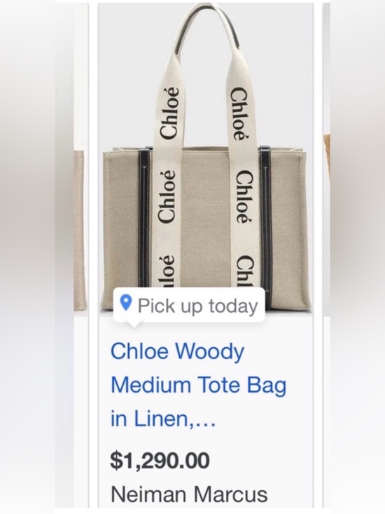 Chloe Handbags - Chloé Woody Medium CANVAS Tote Bag $1,295.00